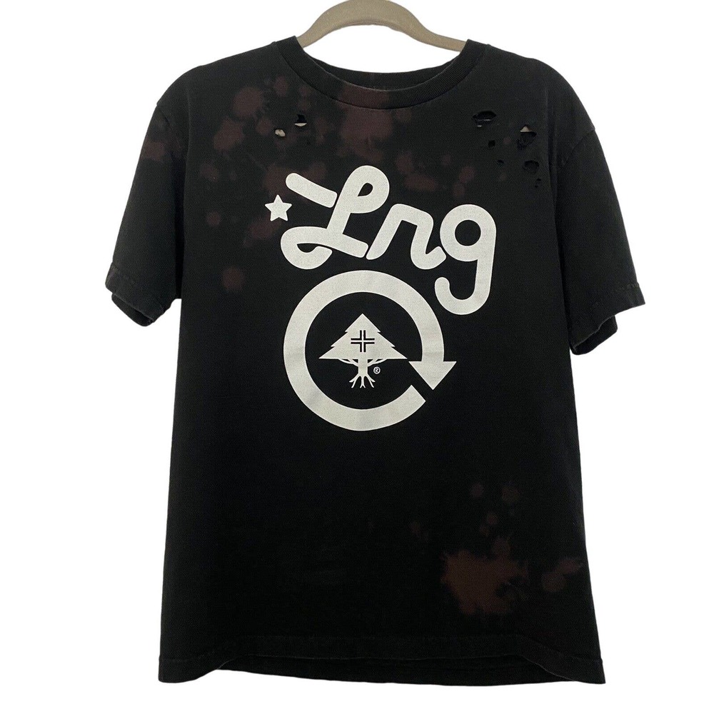 🌵 LRG Lifted Research Group Unisex Upcycled Bleached Distressed T-Shirt - Medium